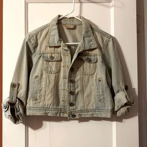 Crop blue Jean jacket.